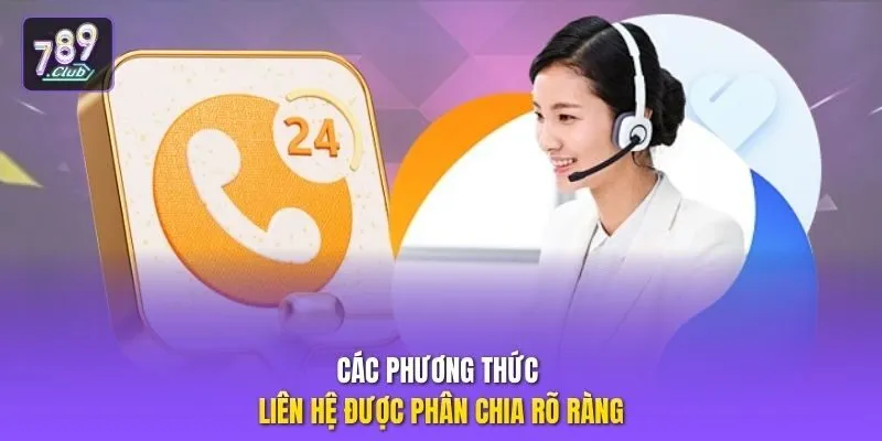 Các phương thức liên hệ được phân chia rõ ràng